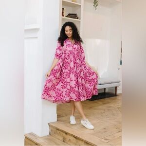 Citrus-Inspired Midi Dress size Large